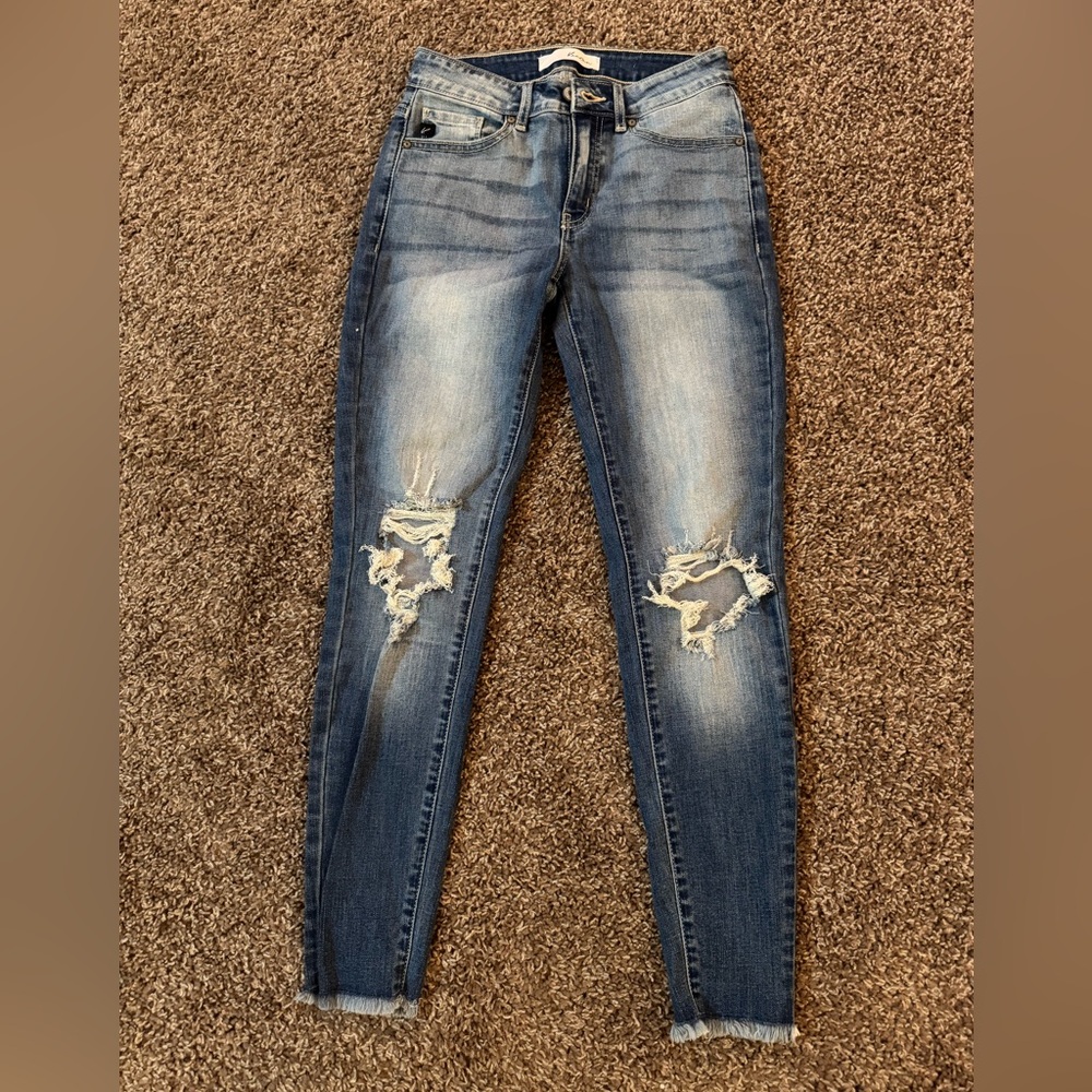 KanCan Distressed Skinny Jeans in Blue